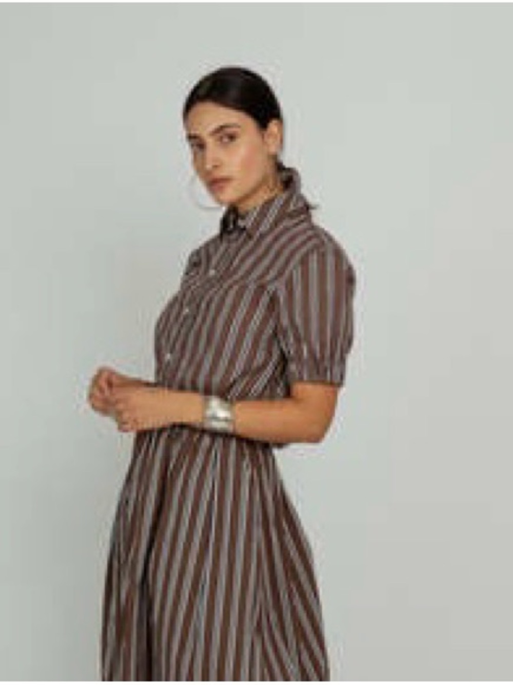 NWT NICOLE MILLER NY SIZE XL~STRIPED COTTON OFFICE TO PATIO CLASSIC SHIRT DRESS